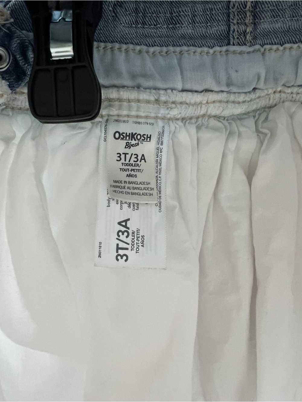OshKosh B'gosh Denim Overall Dress with White Eyelet Skirt - Blue & White 🤍 - Picture 3 of 3